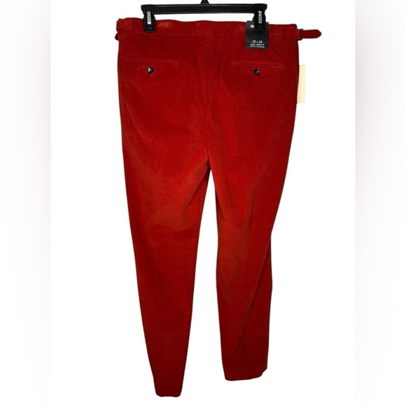 NWT Murano Ancient Renaissance Collection Lucas Pleated Corduroy Red 32x32 - Picture 6 of 13